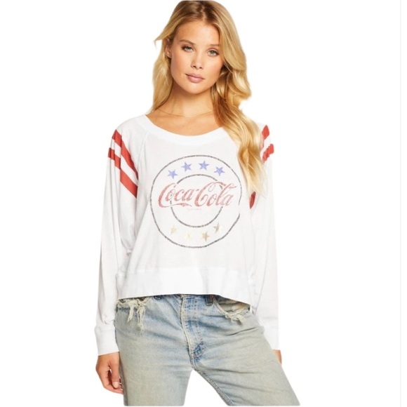 NWT-Chaser Coca Cola Classic Star Long Sleeve Sweatshirt - Picture 1 of 5